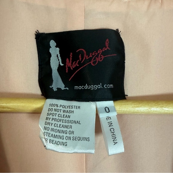 Mac Duggal Style #70135 Salmon Pink Short Wrap Dress Size 0 - Picture 6 of 6